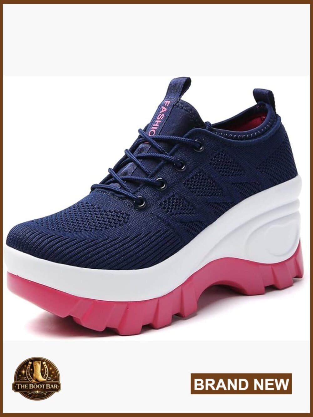 Women's Chunky Platform Orthopedic Walking Shoes Knitted Lace Up Lug Sole